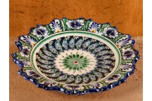 Тарелка Риштанская Керамика `Цветы`,17 см, микс. Артикул: 6970420