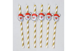 Трубочки для коктейля «Дед Мороз», набор, 6 шт. Артикул: 7665948