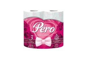 Туалетная бумага PERO ROSE 3сл 4рул 16,3м (12). Артикул: Лилия
