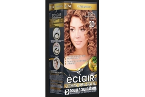 Стойкая крем краска для волос «3D»ECLAIR , тон 8.74 Карамель. Артикул: 322841