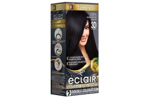 Стойкая крем краска для волос «3D» ECLAIR , тон 2.0 Драгоценный Черный агат. Артикул: 323145