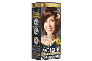 Стойкая крем краска для волос ECLAIR «3D», тон 3.0 Темный- каштан. Артикул: 322629