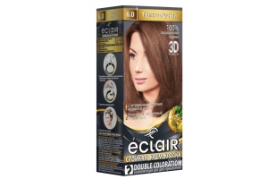 Стойкая крем краска для волос «3D»ECLAIR , тон 6.0 Темно- русый. Артикул: 322650