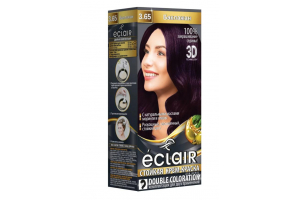 Стойкая крем краска для волос ECLAIR «3D» тон 3.65 Баклажан . Артикул: /12шт/уп
