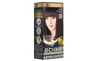 Стойкая крем краска для волос ECLAIR «3D» тон 4.0 Роскошный каштан . Артикул: 12шт/уп