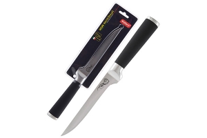 Нож с прорезиненной рукояткой MAL-04RS филейный, 12,5 см. Артикул: 985364