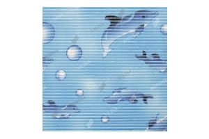 Коврик напольный АКВАМАТ в рулоне 15м из всп ПВХ 0,65х1м (дельфины на голубом). Артикул: 67160/ 7017С