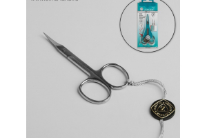 Ножницы маникюрные, загнутые, 9,5 см, на блистере, цвет серебристый, В-128-S-SH. Артикул: 3671051