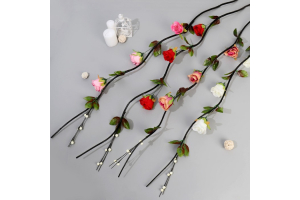 Декор тинги "Розы с шариками" 150 см, (фасовка 5 шт, цена за 1шт) микс . Артикул: 3933306