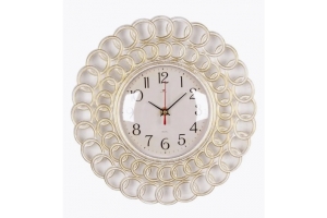 Часы настенные круглые d=31 см, корпус белый с золотом "Классика" "Рубин" [1], 3130-00. Артикул: 3130-002