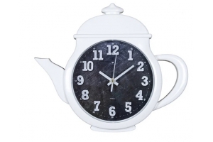 Часы настенные чайник 29х34см, корпус белый "Классика" "Рубин" [1/10], 3530-001W. Артикул: 3530-001W