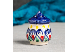 Солонка Риштанская керамика, синяя роспись. Артикул: 9093606