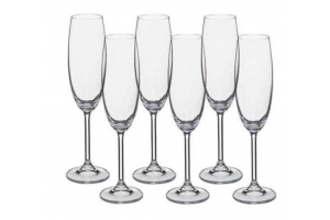 Набор бокалов из 6 шт для шампанского, 220мл, высота 24см. Артикул: 669-064