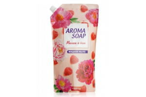 Мыло жидкое Aroma soap дой-пак Малина и пион 1000МЛ/6шт/уп. Артикул: Кон