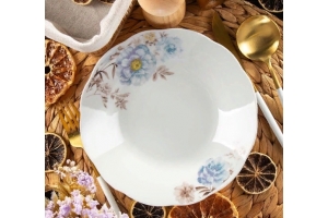 Тарелка суповая, керамика, 20 см, 0.5 л, Флорина, Daniks, 19-237. Артикул: 454766