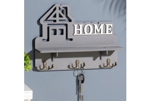Ключница с полкой "Home" серый цвет, 28х23х7,5 см . Артикул: 9939802