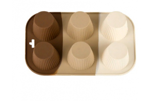 Форма для выпечки 6 ячеек"Tiramisu" 26*16,5*3,5см. (силикон)(без упаковки). Артикул: 9904434