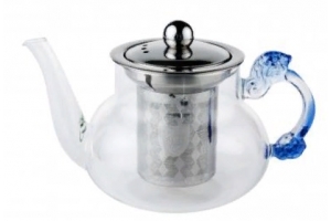 Заварочный чайник 0,4л мет/сито термостойкое стекло [ДЛИННЫЙ НОСИК] МС304. Артикул: AST-006-H-410