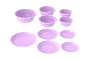 Набор мисок с тарелками-крышками №2 (10 предметов). Артикул: АП 186