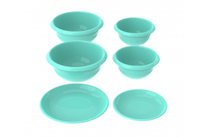 Набор мисок с тарелками-крышками №3 (6 предметов). Артикул: АП 192