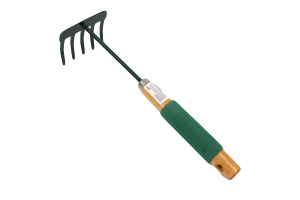 Инструмент садовый 30см ГРАБЛИ (деревянная ручка-антистресс цветная). Артикул: MC-2309111