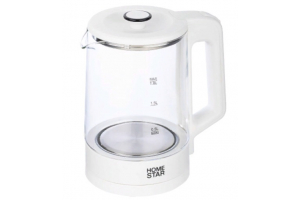 Электрический чайник Homestar HS-1008 (1,8 л), стекло, белый. Артикул: 107009