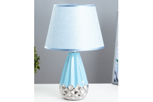 Настольная лампа "Флоренция" Е14 40Вт голубой-хромовый 22,5х22,5х35 см RISALUX . Артикул: 9136660