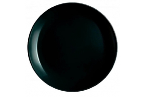 Тарелка плоская круглая d=26,5 см, цвет черный, форма луна 6/36. Артикул: 100ч-тл10,5