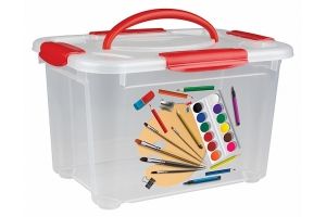 Коробка универсальная с ручкой и декором "Детское творчество" 5,5л(16). Артикул: 32026 Бытпласт