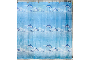 Штора для ванной `Дельфины в облаках`, 180х180 см, EVA. Артикул: 1279187
