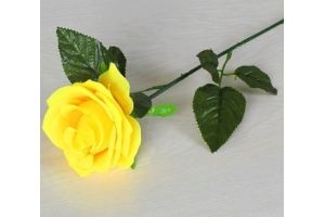 Цветы искусственные "Роза Глория" 9*60 см, жёлтая. Артикул: 2566042