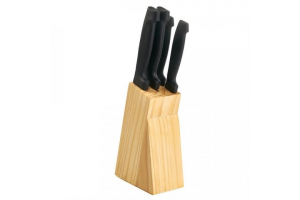 Набор ножей 5пр деревянная подставка кухонных №1. Артикул: AST-004-НН-003