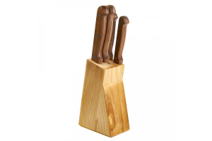 Набор ножей 5 предметов деревянная подставка кухонных №2. Артикул: AST-004-НН-004