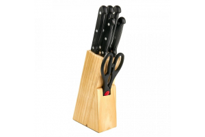 Набор ножей 7пр дер/подс кухонных в под. упак с ножницами. Артикул: AST-004-НН-001
