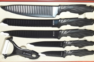 Набор ножей 5ПР+ овощеч, нерж. Артикул: 11-3 черный