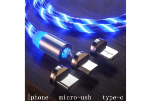 Кабель магнитный светящийся Micro-USB, 100 см. Артикул: W-016