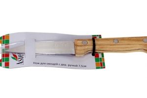 Нож кухонный 7,5см для овощей с дер. ручкой №2. Артикул: AST-004-НК-021