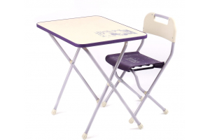 Детский комплект (стол+стул)сиреневый с бежевым. Артикул: КПР/3